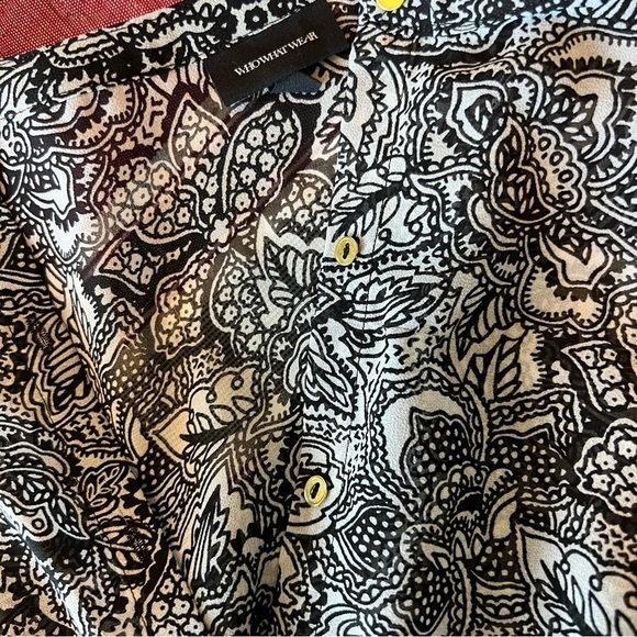 Sheer Whowhatwear Black/ Off White Printed Maxi Dress. Spring. Size XS. - Picture 3 of 8